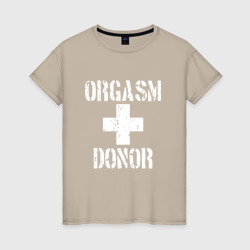 Женская футболка хлопок Orgasm + donor
