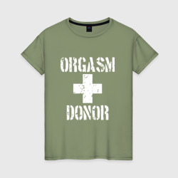 Женская футболка хлопок Orgasm + donor