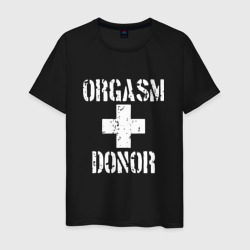 Футболка с надписью Orgasm + donor (Мужская)