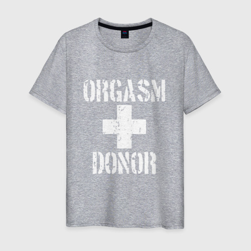 Мужская футболка хлопок Orgasm + donor, цвет меланж