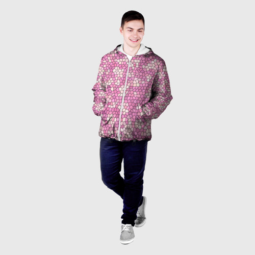 Мужская куртка 3D Pink mosaic, цвет 3D печать - фото 3