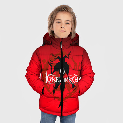 Зимняя куртка для мальчиков 3D с принтом Кукрыниксы 7, фото на моделе #1