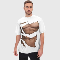 Мужская футболка oversize 3D Идеальный рельеф мышц - фото 2