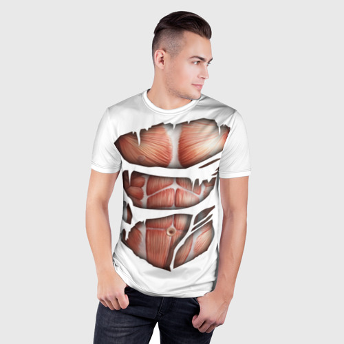 Мужская футболка 3D Slim Человек без кожи, цвет 3D печать - фото 3