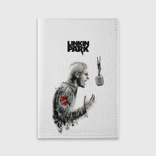 Обложка для паспорта матовая кожа Linkin Park, цвет желтый