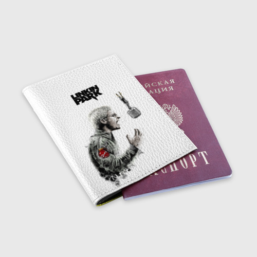 Обложка для паспорта матовая кожа Linkin Park, цвет желтый - фото 3