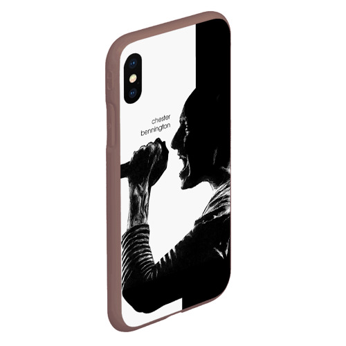 Чехол для iPhone XS Max матовый Chester Bennington, цвет коричневый - фото 3
