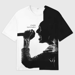 Мужская футболка oversize 3D Chester Bennington