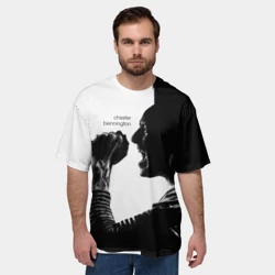 Мужская футболка oversize 3D Chester Bennington - фото 2