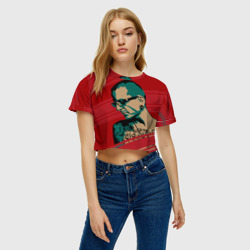 Женская футболка Crop-top 3D Chester Bennington - фото 2