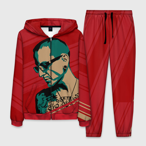 Мужской костюм 3D Chester Bennington, цвет красный