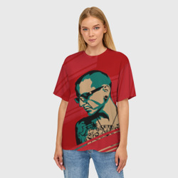 Женская футболка oversize 3D Chester Bennington - фото 2