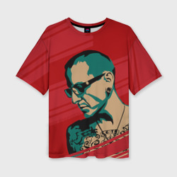 Женская футболка oversize 3D Chester Bennington