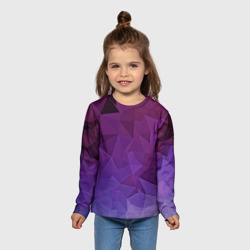 Детский лонгслив 3D Фиолетовые грани - фото 2