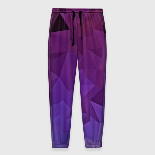 Мужские брюки 3D Фиолетовые грани, цвет 3D печать