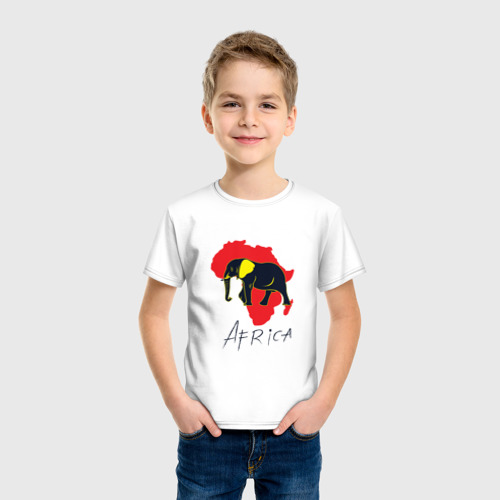 Детская футболка хлопок Африка, цвет белый - фото 3