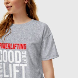 Женская футболка хлопок Oversize Powerlifting Good Lift - фото 2