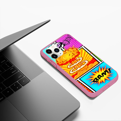 Чехол для iPhone 11 Pro Max матовый Pop Art, цвет малиновый - фото 5