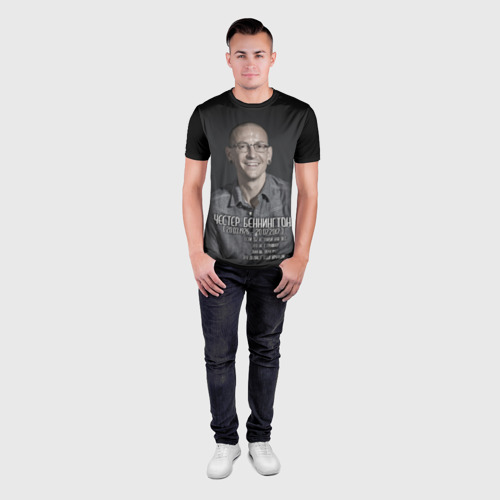 Мужская футболка 3D Slim с принтом Честер Беннингтон, вид сбоку #3
