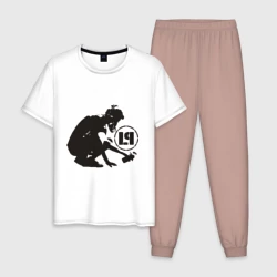 Мужская пижама с белой футболкой хлопок Linkin Park графити парень
