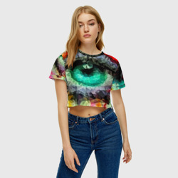 Женская футболка Crop-top 3D Eyes swag - фото 2