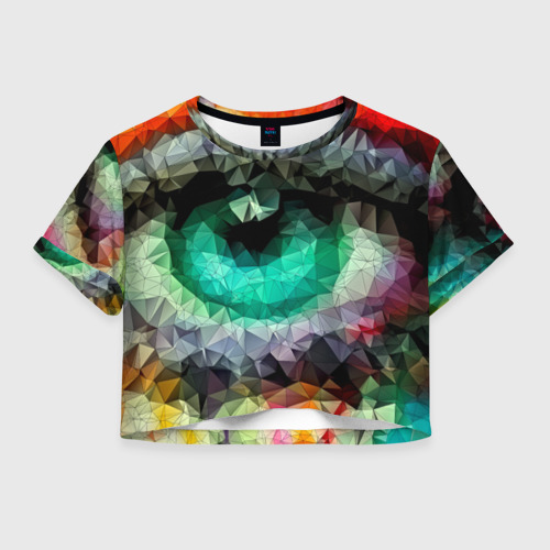 Женская футболка Crop-top 3D eyes swag Фото 01 Женская футболка Crop-top 3D eyes swag Фото 01