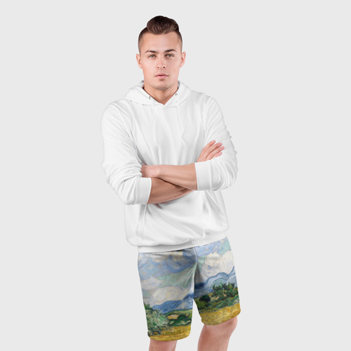 Мужские шорты спортивные Ван Гог Картина, цвет 3D печать - фото 5