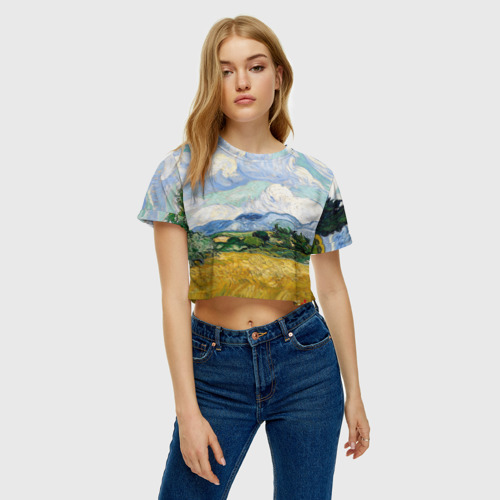 Женская футболка Crop-top 3D Ван Гог Картина, цвет 3D печать - фото 3