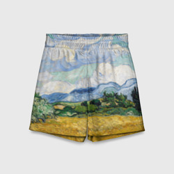 Детские спортивные шорты 3D Картина Пшеничное поле - Ван Гог 