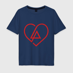 Мужская футболка хлопок Oversize Linkin Park Heart