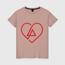 Женская футболка хлопок Linkin Park Heart