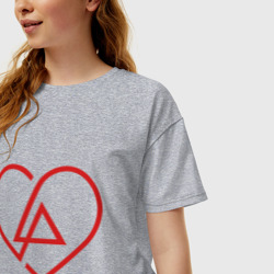 Женская футболка хлопок Oversize Linkin Park Heart - фото 2
