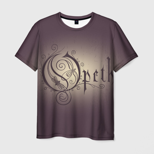 Мужская футболка 3D с принтом Opeth logo, вид спереди #2