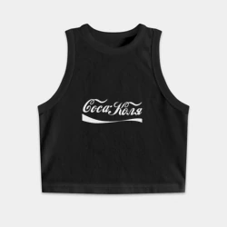 Женская укороченная майка-топ хлопок Коля - кола Николай