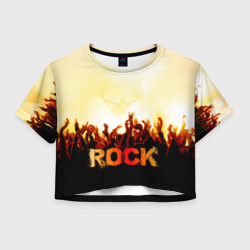 Женская футболка Crop-top 3D Rock концерт