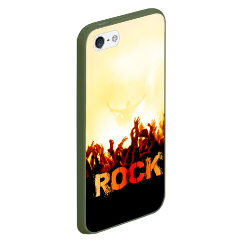 Чехол для iPhone 5/5S матовый Rock концерт, цвет темно-зеленый - фото 3