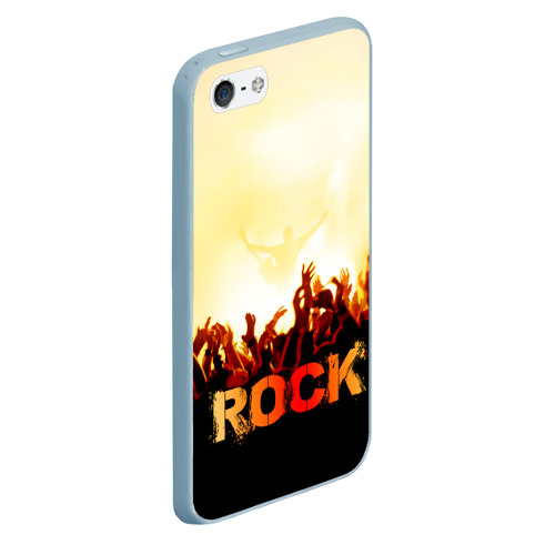 Чехол для iPhone 5/5S матовый Rock концерт, цвет голубой - фото 3