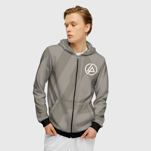 Мужская толстовка 3D на молнии Linkin Park Hoodie, цвет черный - фото 3