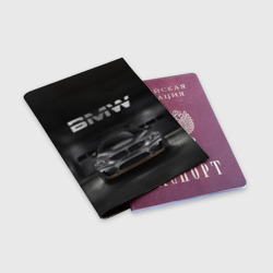 Обложка для паспорта матовая кожа BMW серебро - фото 2
