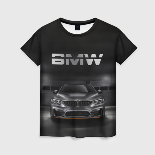 Женская футболка 3D BMW серебро