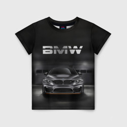 Детская футболка 3D BMW серебро