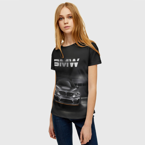 Женская футболка 3D BMW серебро - фото 3