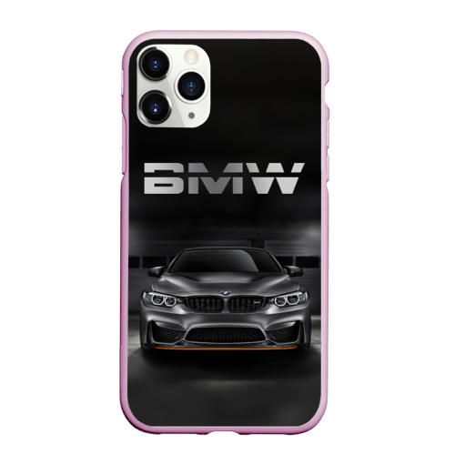 Чехол для iPhone 11 Pro Max матовый BMW серебро, цвет розовый