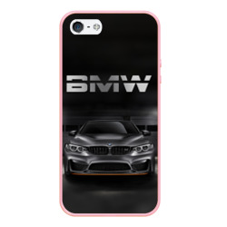 Чехол для iPhone 5/5S матовый BMW серебро