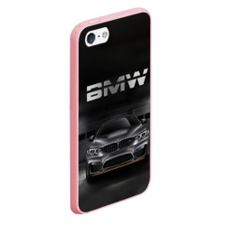 Чехол для iPhone 5/5S матовый BMW серебро - фото 2