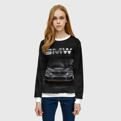 Женский свитшот 3D BMW серебро - фото 2