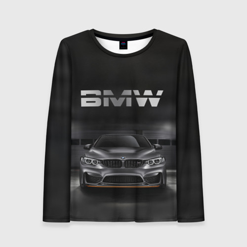 Женский лонгслив 3D BMW серебро