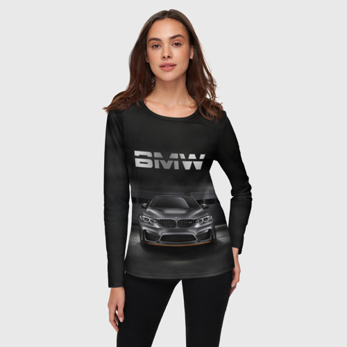 Женский лонгслив 3D BMW серебро - фото 3