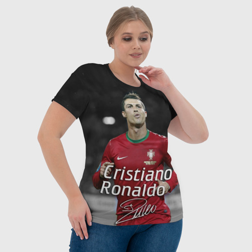 Женская футболка 3D с принтом Криштиану Роналду, фото #4