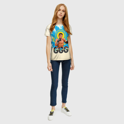 Женская футболка 3D Геннадий Головкин, цвет 3D печать - фото 5